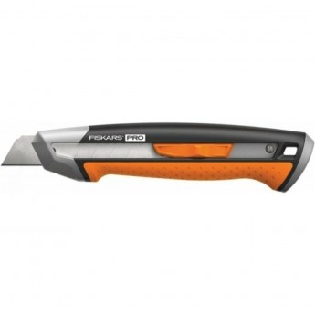 Нож строительный FISKARS CARBONMAX с выдвижным , сменным лезвием 18мм