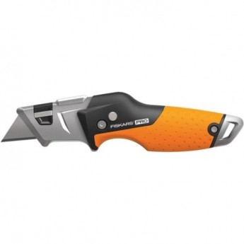 Нож строительный FISKARS CARBONMAX складной, со сменным лезвием